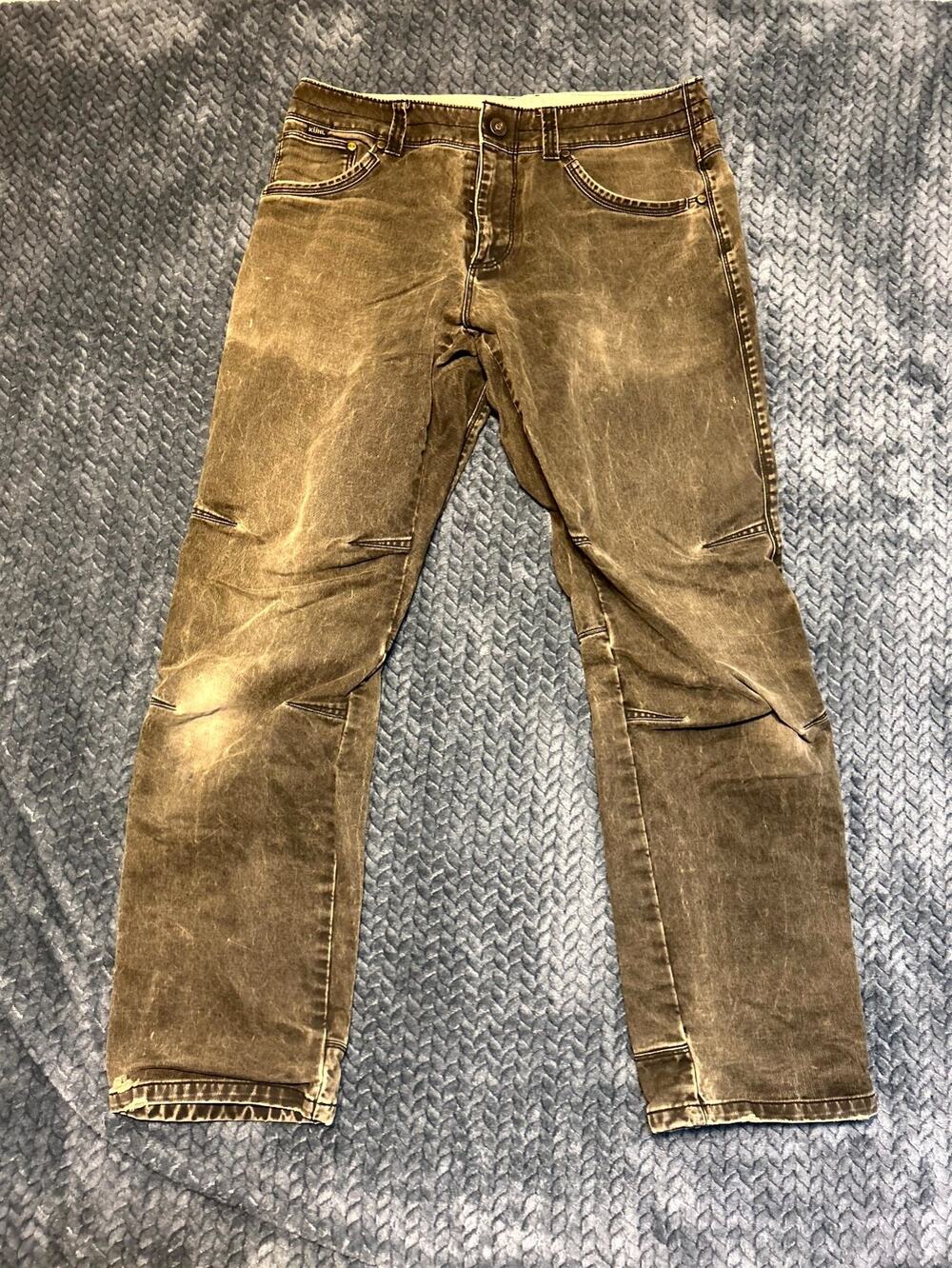 Kuhl Rydr Pants Mens 32x32 Olive Green Dark Wash Straight Leg Streetwear Casual